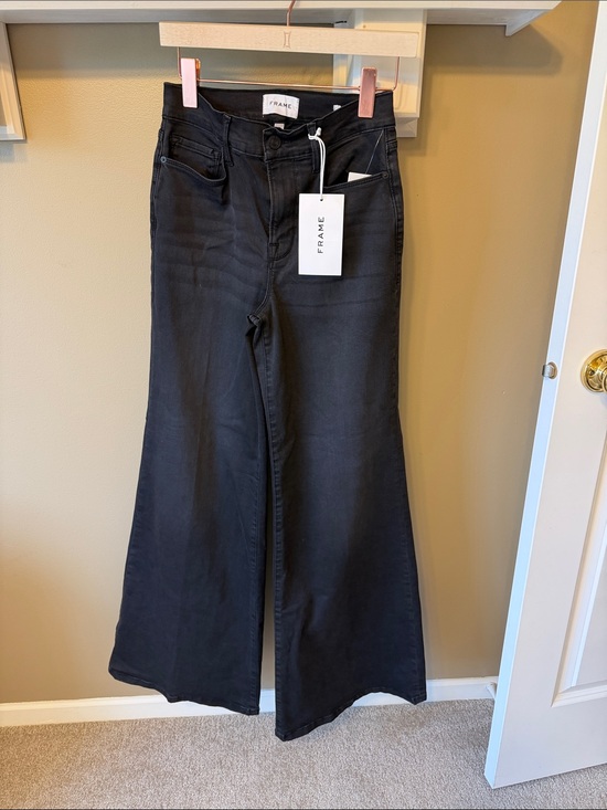 Frame Denim Denim - Frame Denim Black Wide-Leg High-Rise Jeans